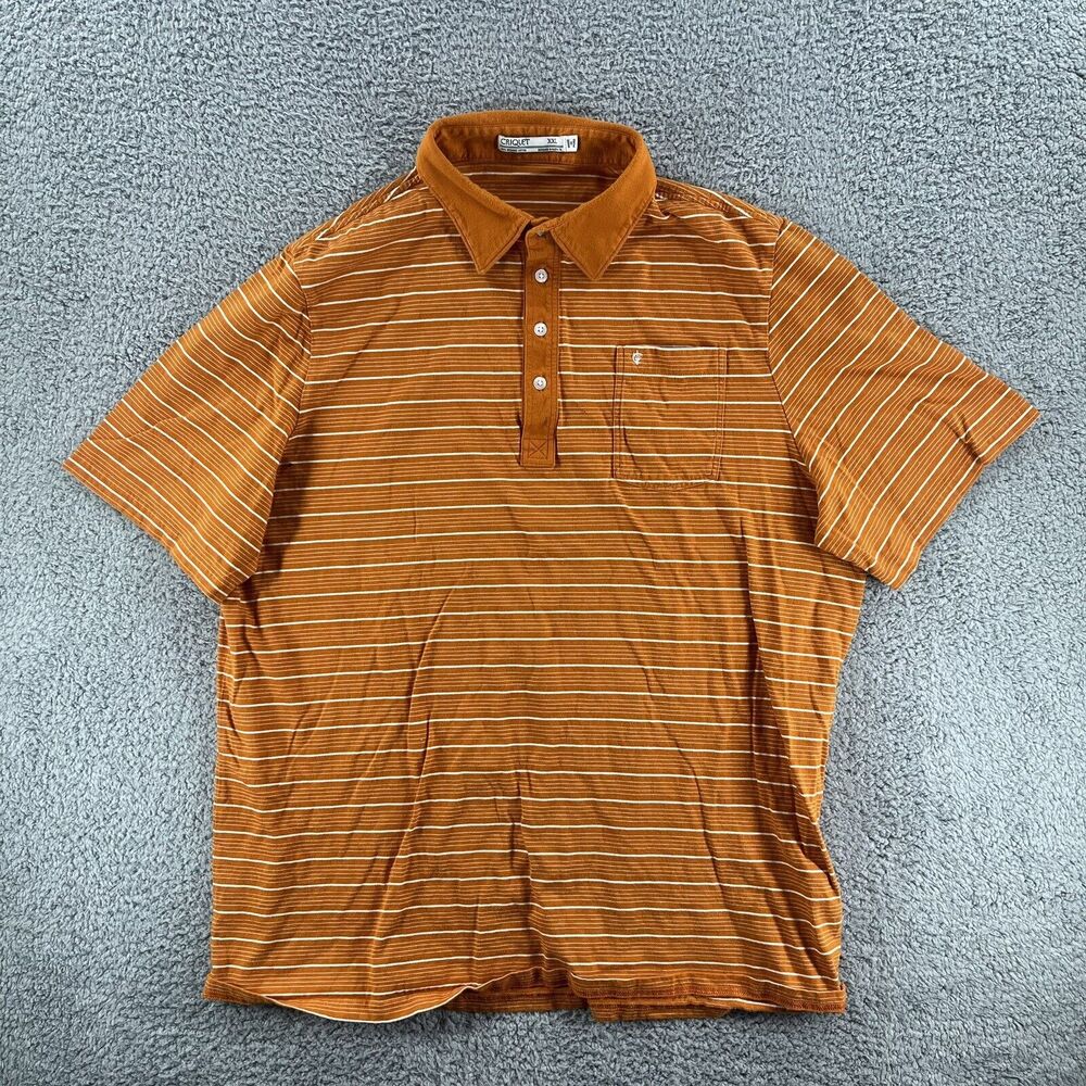 Criquet Orange Striped Polo Shirt